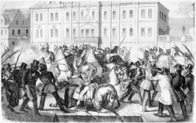 Kampf vor dem Zeughause auf dem Anger zu Erfurt am 24. November 1848