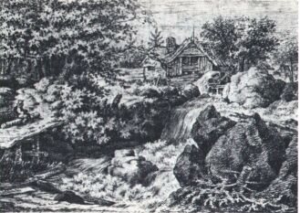 "Wasserfall bei der Wassermhle auf der Hhe" von Johann Wolfgang von Goethe 
