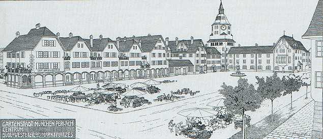 Hans Eduard von Berlepsch-Valendas (1849 - 1921), Entwurf fr die Gartenstadt Mnchen-Perlach  1909