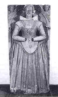 Grabstein aus dem Anfang des 17.Jhdt. (Figur ca. 165 cm hoch) der einer Frau von Berlepsch, der sogenannten "Teigscher Frau" zugeschrieben wird.