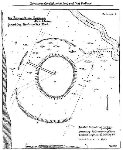 Ringwall der ehenaligen Burg Barliisen.