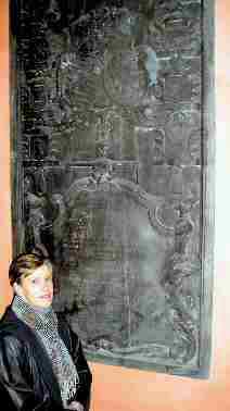 Gedenkstein 1744 Äbtissin Maria von Berlepsch in Mainz.