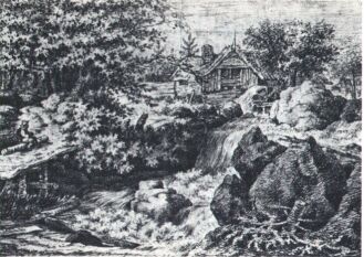 "Wasserfall bei der Wassermühle auf der Höhe" von Johann Wolfgang von Goethe 