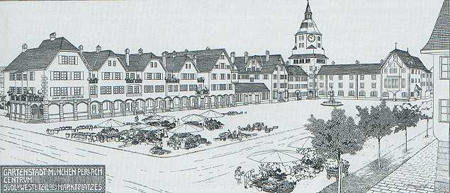 Hans Eduard von Berlepsch-Valendas (1849 - 1921), Entwurf für die Gartenstadt München-Perlach 1909